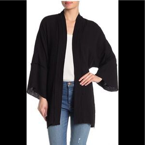 Johnny Was calme double gauze belted kimono in black size XS and S , NWT